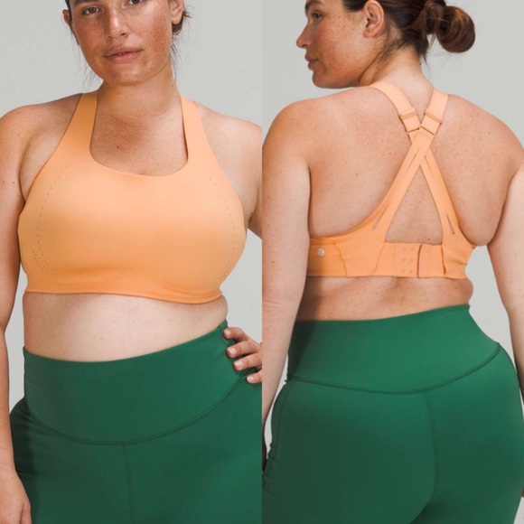 38DD Lululemon Air Support Bra - Warm Apricot / Silver Blue